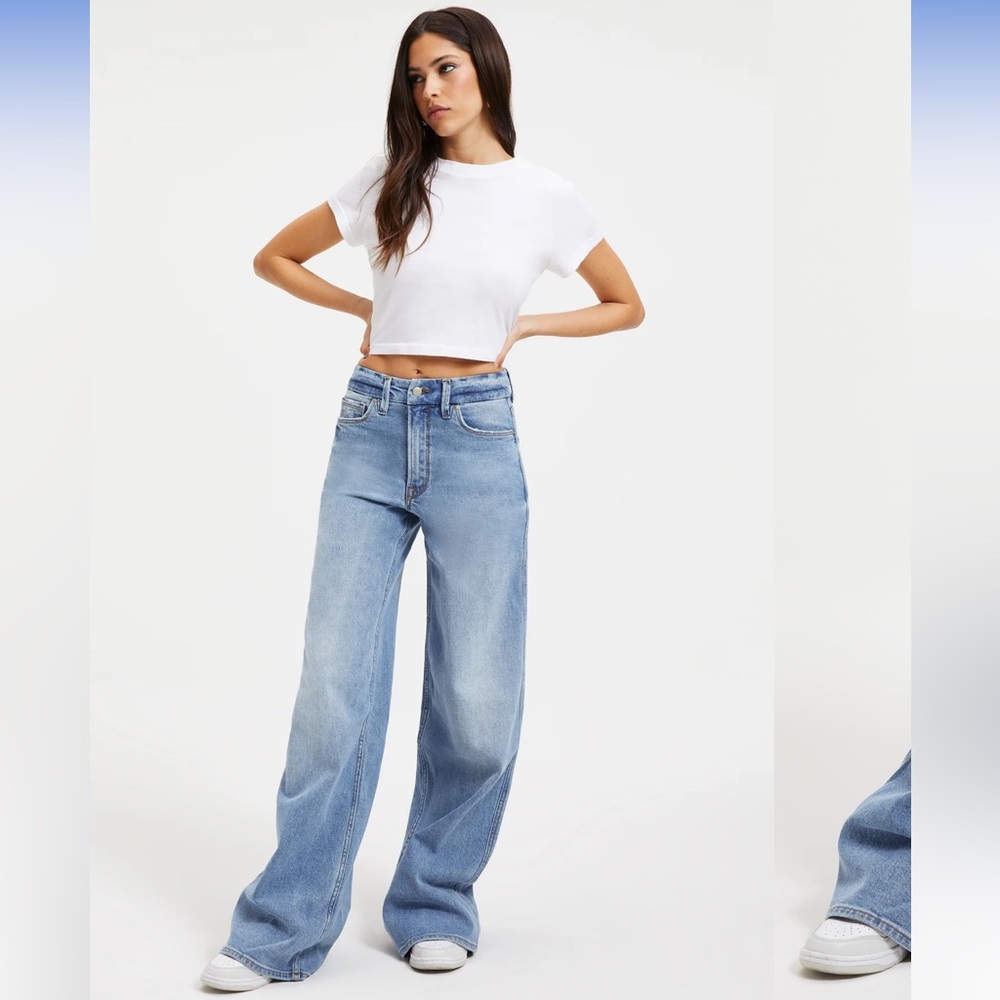 Good American Good Skate Wide Leg Jeans
